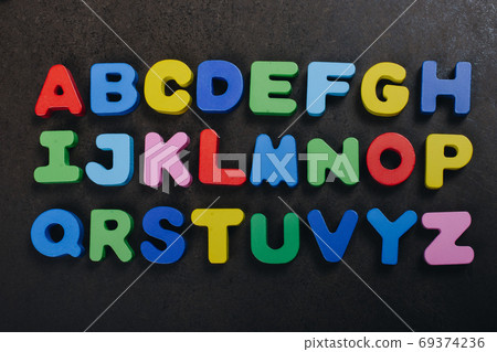 A, B and C wooden alphabet letters for learning concept A, B and C wooden alphabet letters for learning concept 69374236