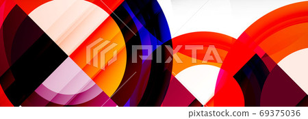 Round shapes, triangles and circles. Modern abstract background Round shapes, triangles and circles. Modern abstract background 69375036