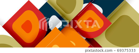 Set of vector modern geometric abstract backgrounds with repeating abstract round shapes patterns and shadow effects 69375333