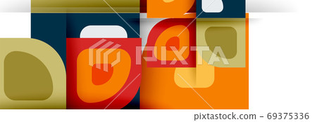 Set of vector modern geometric abstract backgrounds with repeating abstract round shapes patterns and shadow effects Set of vector modern geometric abstract backgrounds with repeating abstract round shapes patterns and shadow effects 69375336