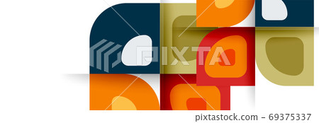 Set of vector modern geometric abstract backgrounds with repeating abstract round shapes patterns and shadow effects Set of vector modern geometric abstract backgrounds with repeating abstract round shapes patterns and shadow effects 69375337