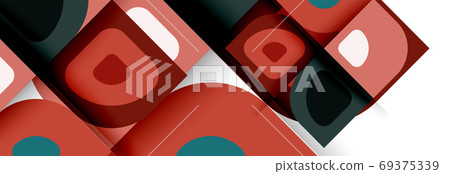 Set of vector modern geometric abstract backgrounds with repeating abstract round shapes patterns and shadow effects Set of vector modern geometric abstract backgrounds with repeating abstract round shapes patterns and shadow effects 69375339