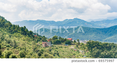 Landscape mountain view near Pokhara city, Nepal 69375997