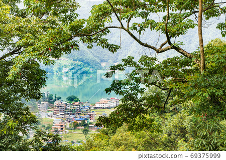 Landscape view of Sedi-Bagar village and Pheva lake, Nepal Landscape view of Sedi-Bagar village and Pheva lake, Nepal 69375999