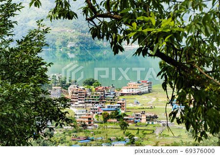 Landscape view of Sedi-Bagar village and Pheva lake, Nepal Landscape view of Sedi-Bagar village and Pheva lake, Nepal 69376000