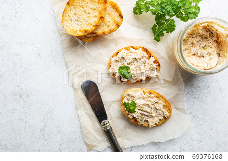 Sandwiches with salmon pate Sandwiches with salmon pate 69376168