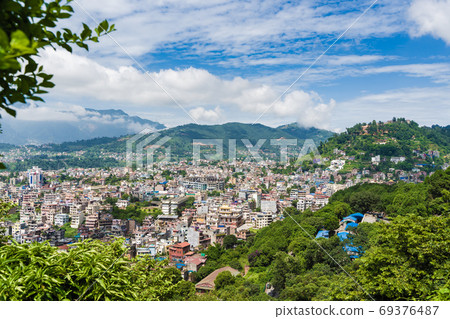 Panoramic top view of Katmandu city, Nepal 69376487
