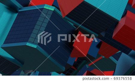 Abstract architectural composition made of cubes 69376558