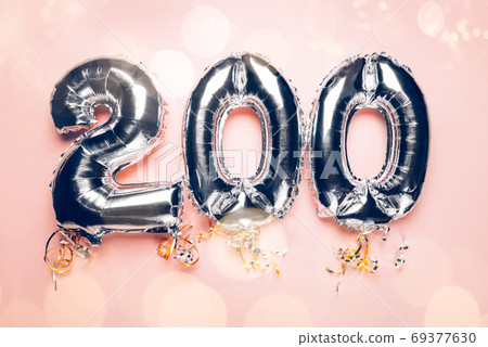 200 Silver Balloon Bunting 69377630