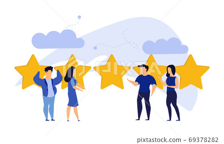 Customer review five star choice vector illustration satisfactio 69378282