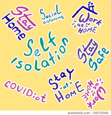 Stay at home text on yellow backdrop for social banner. Stay at home text on yellow backdrop for social banner. 69378560