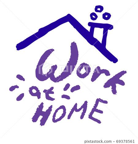 Work at home text on white isolated backdrop for social banner. Work at home text on white isolated backdrop for social banner. 69378561