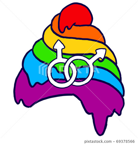 Rainbow gay symbol on white isolated backdrop Rainbow gay symbol on white isolated backdrop 69378566