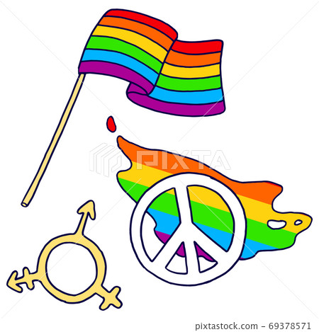 Sexual diversity icons on white isolated backdrop 69378571