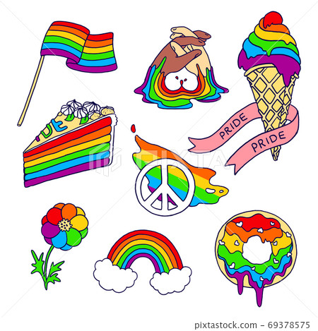 lgbt sticker set on white isolated backdrop 69378575