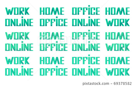 Work online sticker set on white isolated backdrop for website template. Work online sticker set on white isolated backdrop for website template. 69378582
