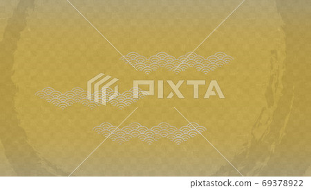 Golden checkered pattern Qinghai wave Sea wave Brush circle Traditional pattern background Golden checkered pattern Qinghai wave Sea wave Brush circle Traditional pattern background 69378922
