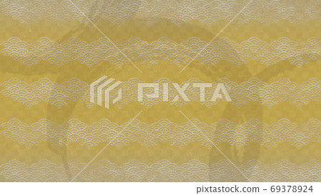 Golden checkered pattern Qinghai wave Sea wave Brush circle Traditional pattern background Golden checkered pattern Qinghai wave Sea wave Brush circle Traditional pattern background 69378924