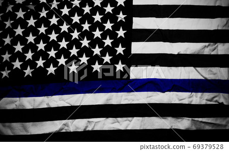 An American flag symbolic of support for law enforcement An American flag symbolic of support for law enforcement 69379528