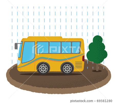 clipart bus on water