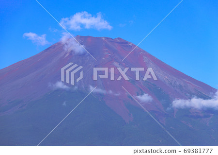 Mt. Fuji seen from Lake Yamanaka in late summer 69381777