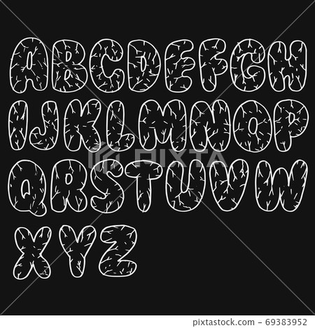 Hand drawn of chalk sketched doodle font. Set of sketch funny alphabet. Vector illustration for magazines, printings, web posters, hand drawn typography etc. 69383952