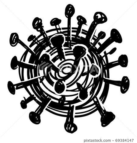 hand drawn Coronavirus 2019-nCoV. Coronavirus doodle icon.vector illustration. 69384147