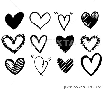 collection set of doodle hearts isolated on white background. hand drawn of icon love.vector illustration. collection set of doodle hearts isolated on white background. hand drawn of icon love.vector illustration. 69384226