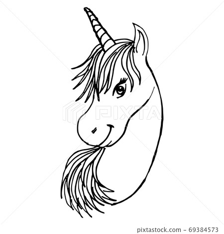 doodle style illustration hand drawn of unicorn isolated on white background doodle style illustration hand drawn of unicorn isolated on white background 69384573