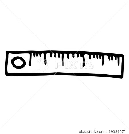 Hand Drawn ruler doodle icon isolated on white background. vector illustration. 69384671