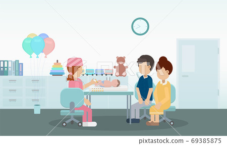 Nurse give vaccine to baby Nurse give vaccine to baby 69385875