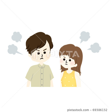 一對夫婦戰鬥的插圖 69386132