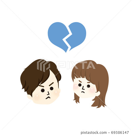 Illustration of a couple talking farewell 69386147