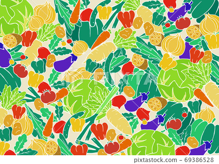 Vegetable and vegan menu Vegetable background material Japanese style handwriting Vegetable and vegan menu Vegetable background material Japanese style handwriting 69386528