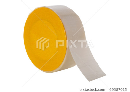 adhesive tape for mounting the roof and sealing joints, on a white background adhesive tape for mounting the roof and sealing joints, on a white background 69387015
