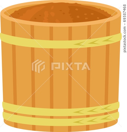 Miso in a wooden barrel 69387468