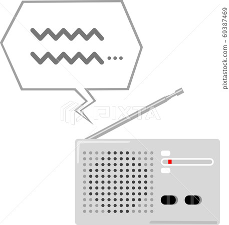 Small radio and voice balloon Small radio and voice balloon 69387469