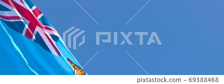 3D rendering of the national flag of Fiji waving in the wind 69388468
