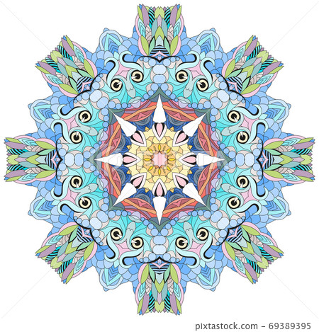 Colorful cute Mandalas. Decorative unusual round ornaments. 69389395