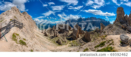 Landscape from Forcella Cir in the Dolomites Landscape from Forcella Cir in the Dolomites 69392462