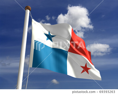Panama flag (with clipping path) 69393263