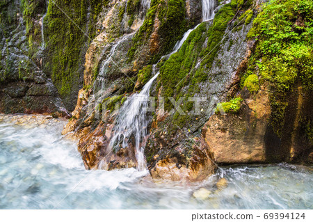 Gorge Wimbachklamm in the Berchtesgaden Alps, Germany Gorge Wimbachklamm in the Berchtesgaden Alps, Germany 69394124