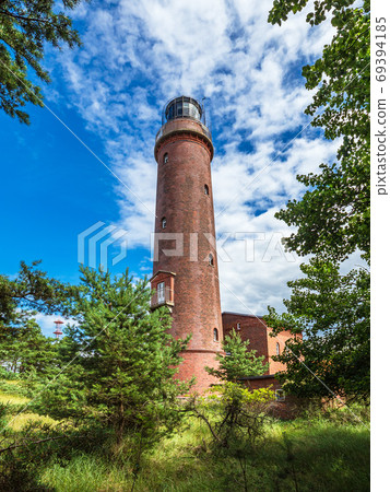 Lighthouse Darsser Ort on the Baltic Sea coast Lighthouse Darsser Ort on the Baltic Sea coast 69394185