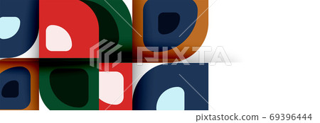 Set of vector modern geometric abstract backgrounds with repeating abstract round shapes patterns and shadow effects Set of vector modern geometric abstract backgrounds with repeating abstract round shapes patterns and shadow effects 69396444