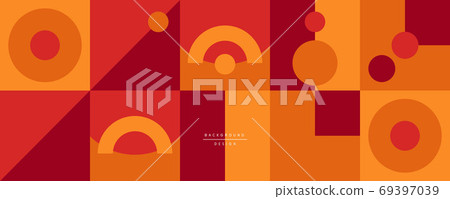 Neo memphis geometric pattern with circles, squares and lines. Pop art abstract background for covers, banners, flyers and posters and other templates Neo memphis geometric pattern with circles, squares and lines. Pop art abstract background for covers, banners, flyers and posters and other templates 69397039