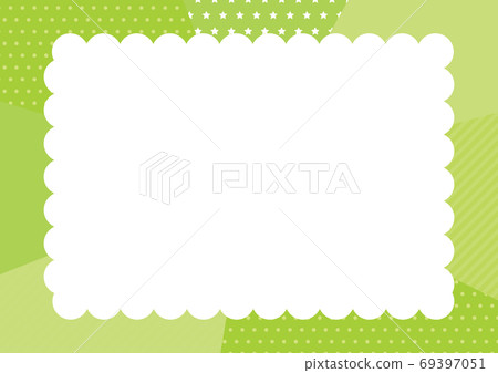Pop frame illustration yellow-green - Stock Illustration [69397051] - PIXTA