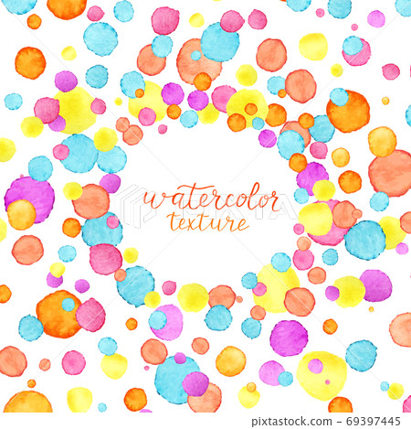 Confetti frame. Watercolor confetti background. Party concept. Vector illustration 69397445