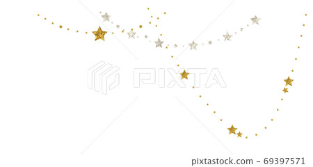 Gold and silver star motif decoration illustration Gold and silver star motif decoration illustration 69397571