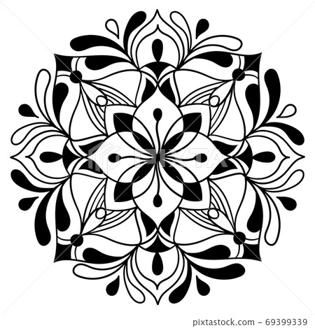 Flower mandala. Hand drawn background. Islam, Arabic, India, ottoman motifs. Vector illustration. 69399339