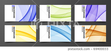 Business card template, business, beautiful curved pattern, design template, card design 69400033